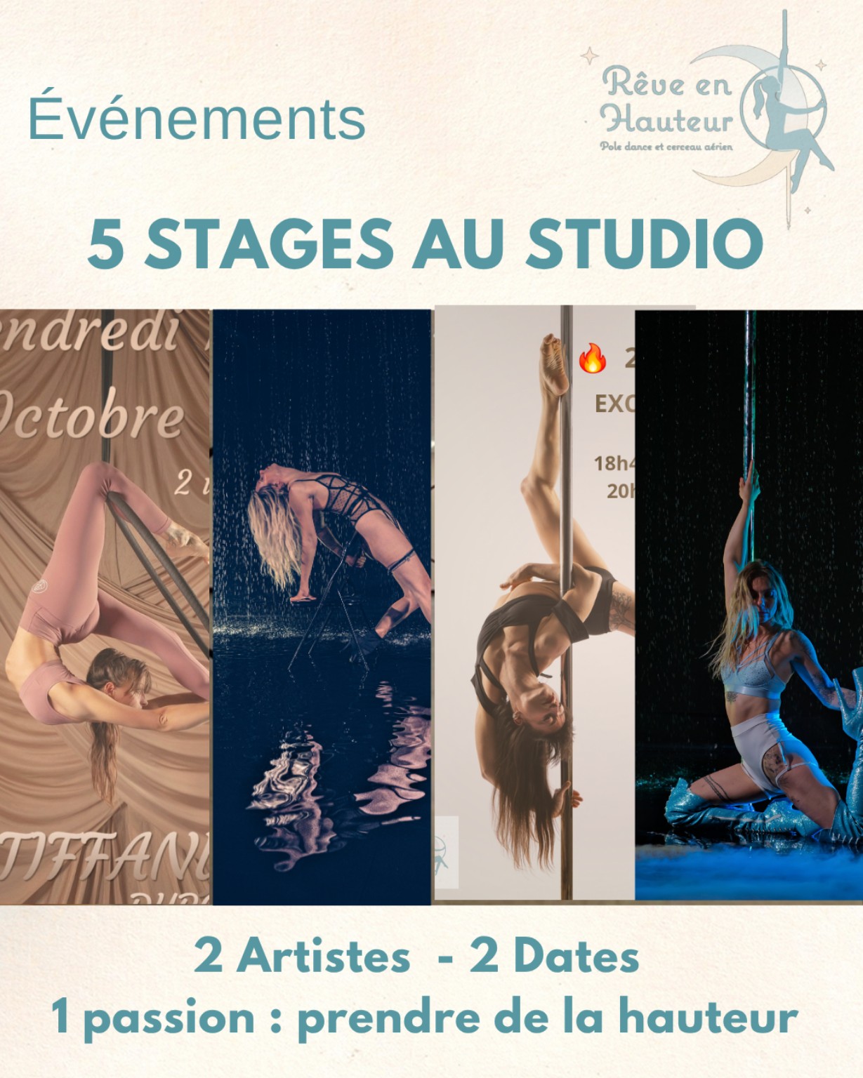 Affiche des stages au studio